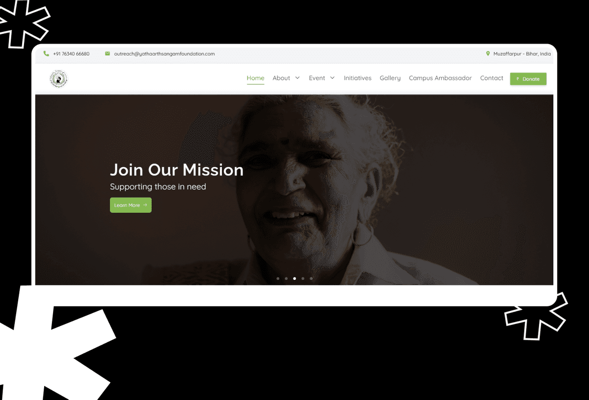 Work image for Yathaarth Sangam Foundation Website